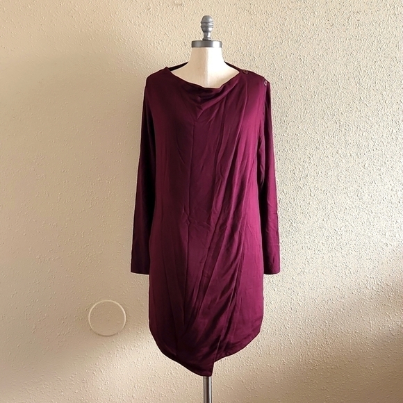 Splendid Burgandy Midi Dress - Picture 1 of 8